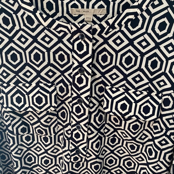 Gap Navy and White Geometric Dress - Picture 4 of 10